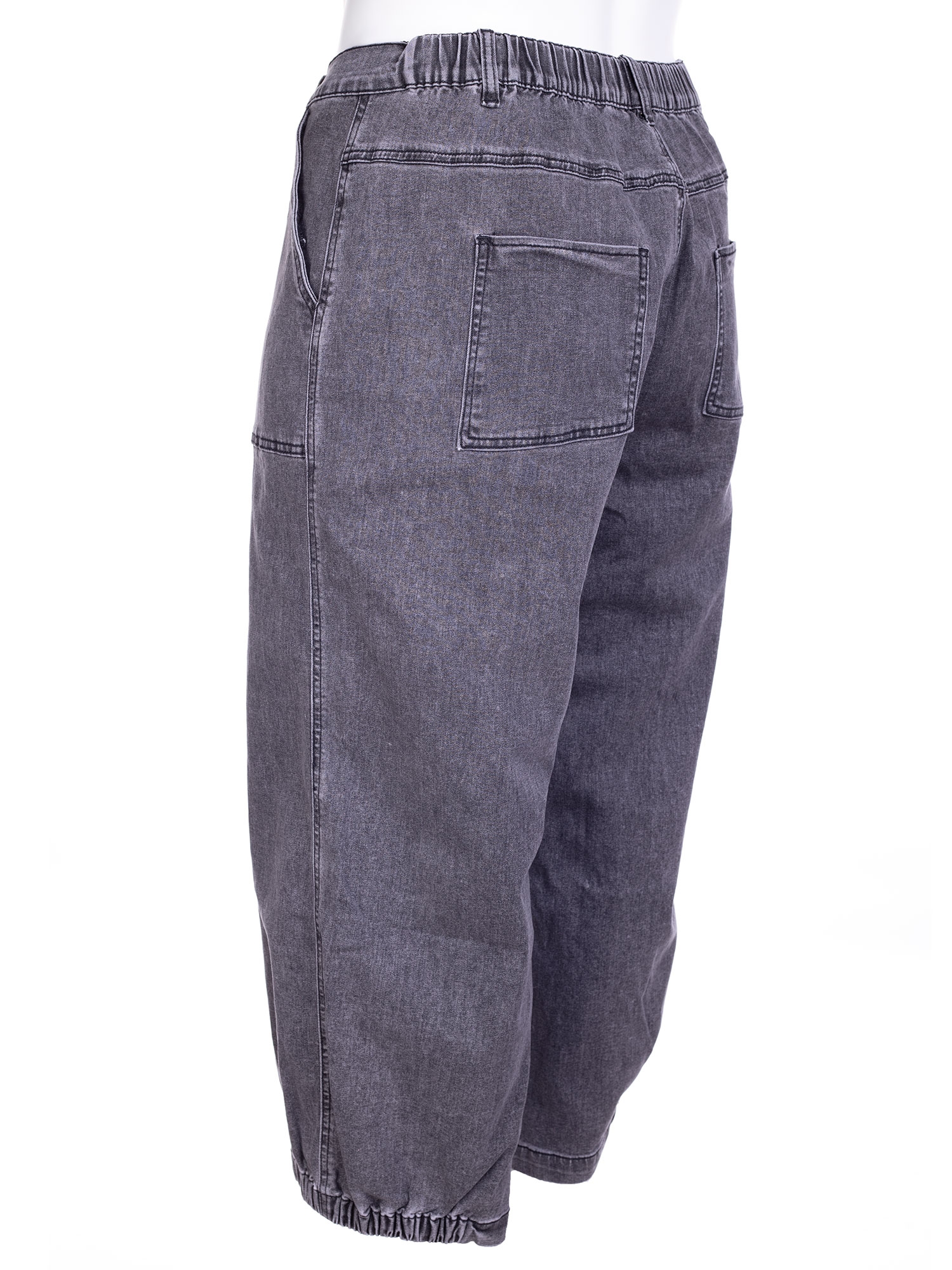 CLARA - Grå culottebukser / baggy pants i strækbar denim fra Gozzip