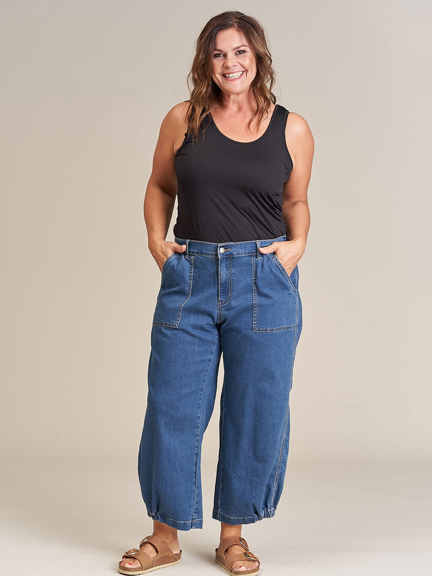 CLARA - Løse rummelige denim jeans / baggy pants fra Gozzip