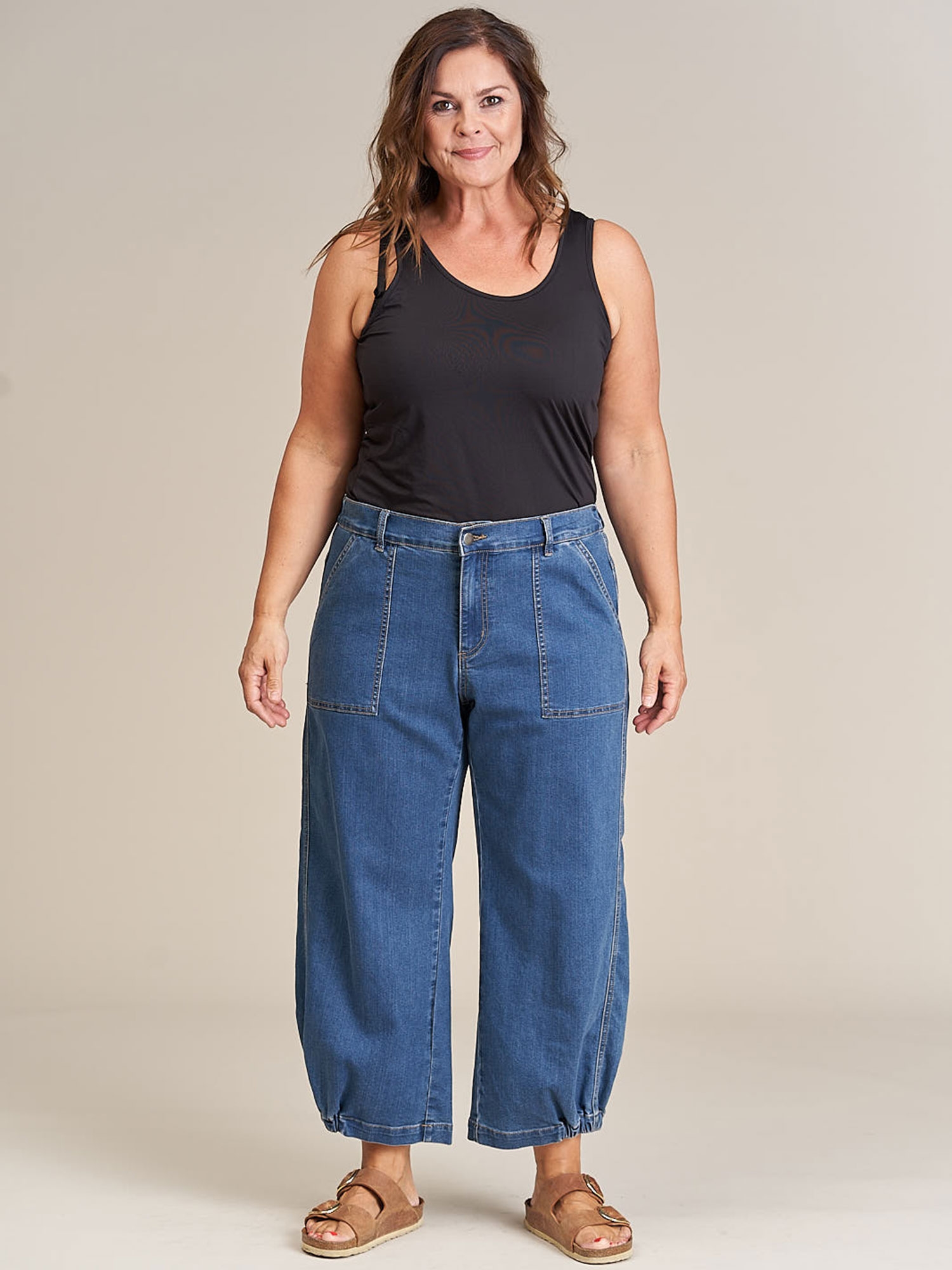 CLARA - Løse rummelige denim jeans / baggy pants fra Gozzip
