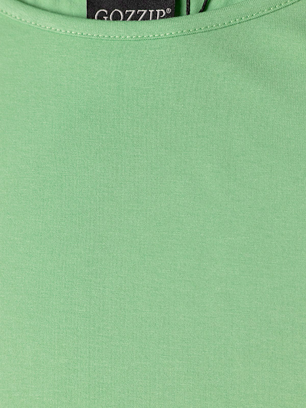 GITTE - Grøn viskose bluse med korte ærmer fra Gozzip