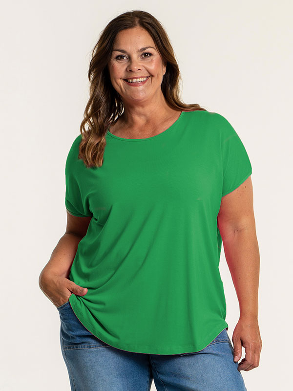 GITTE - Grøn T-shirt i viskose jersey fra Gozzip