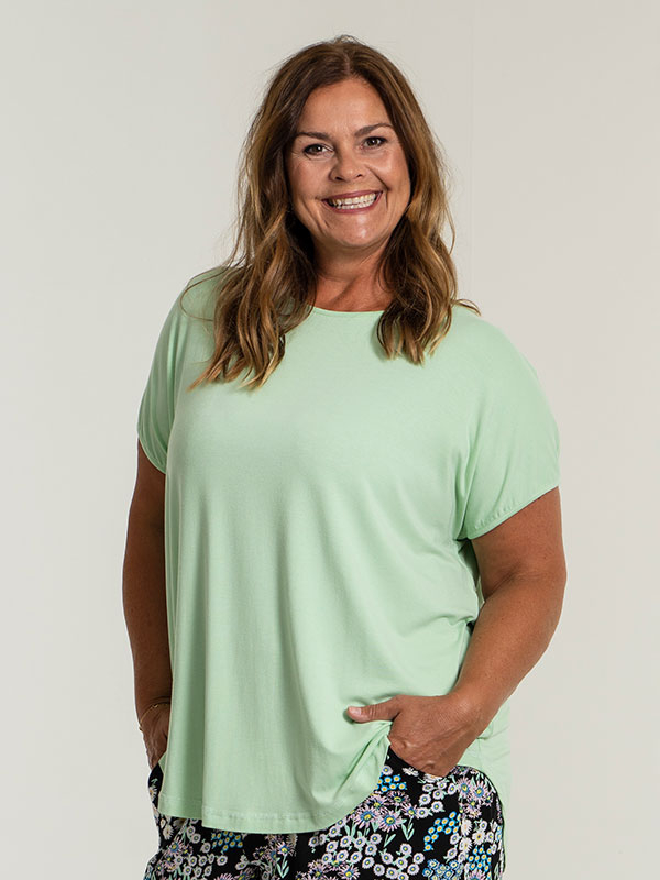GITTE - Pastel grøn jersey T-shirt fra Gozzip