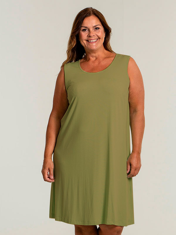 GITTE - Grøn kjole/ tunika i viskosejersey fra Gozzip
