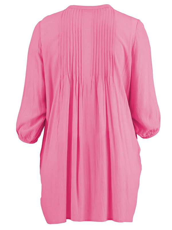 JOHANNE - Lyserød skjorte tunika med lommer fra Gozzip