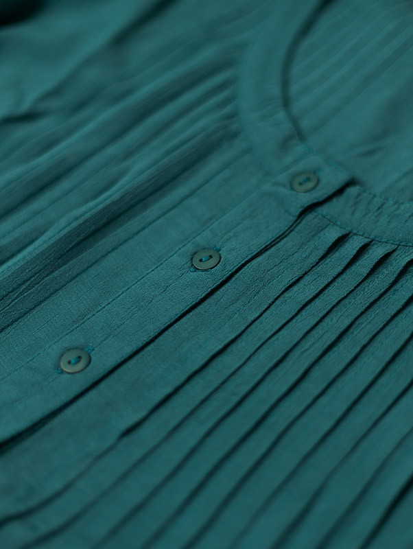 JOHANNE - Petroleumsblå skjortetunika med lommer fra Gozzip