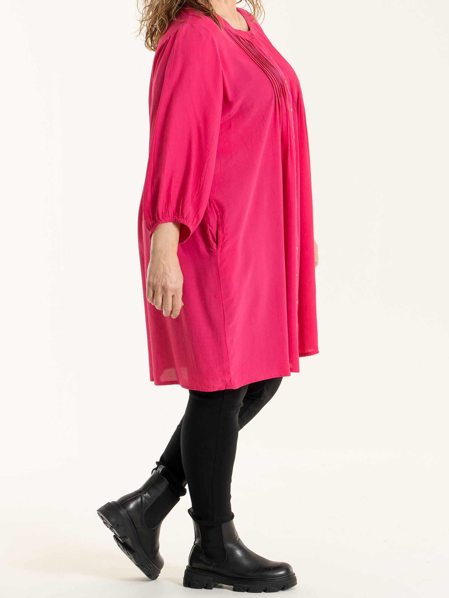 JOHANNE - Pink skjorte tunika i viskose fra Gozzip