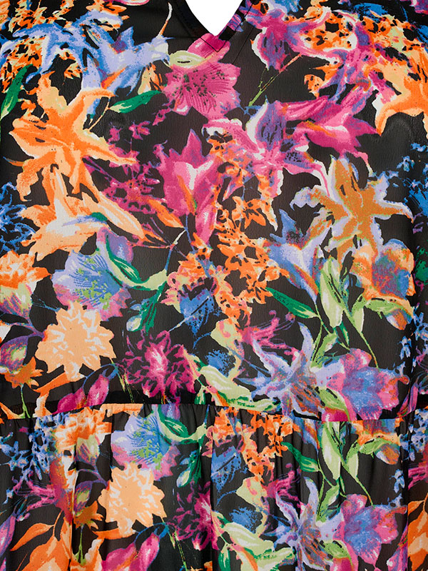 Chiffon tunika med blomster print fra Zizzi