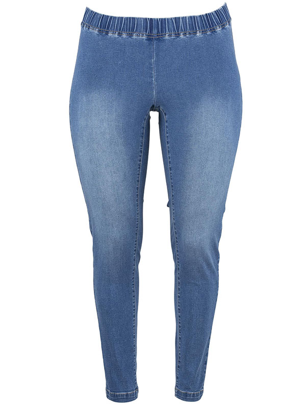 MAYA - Lyseblå denim leggings fra Gozzip