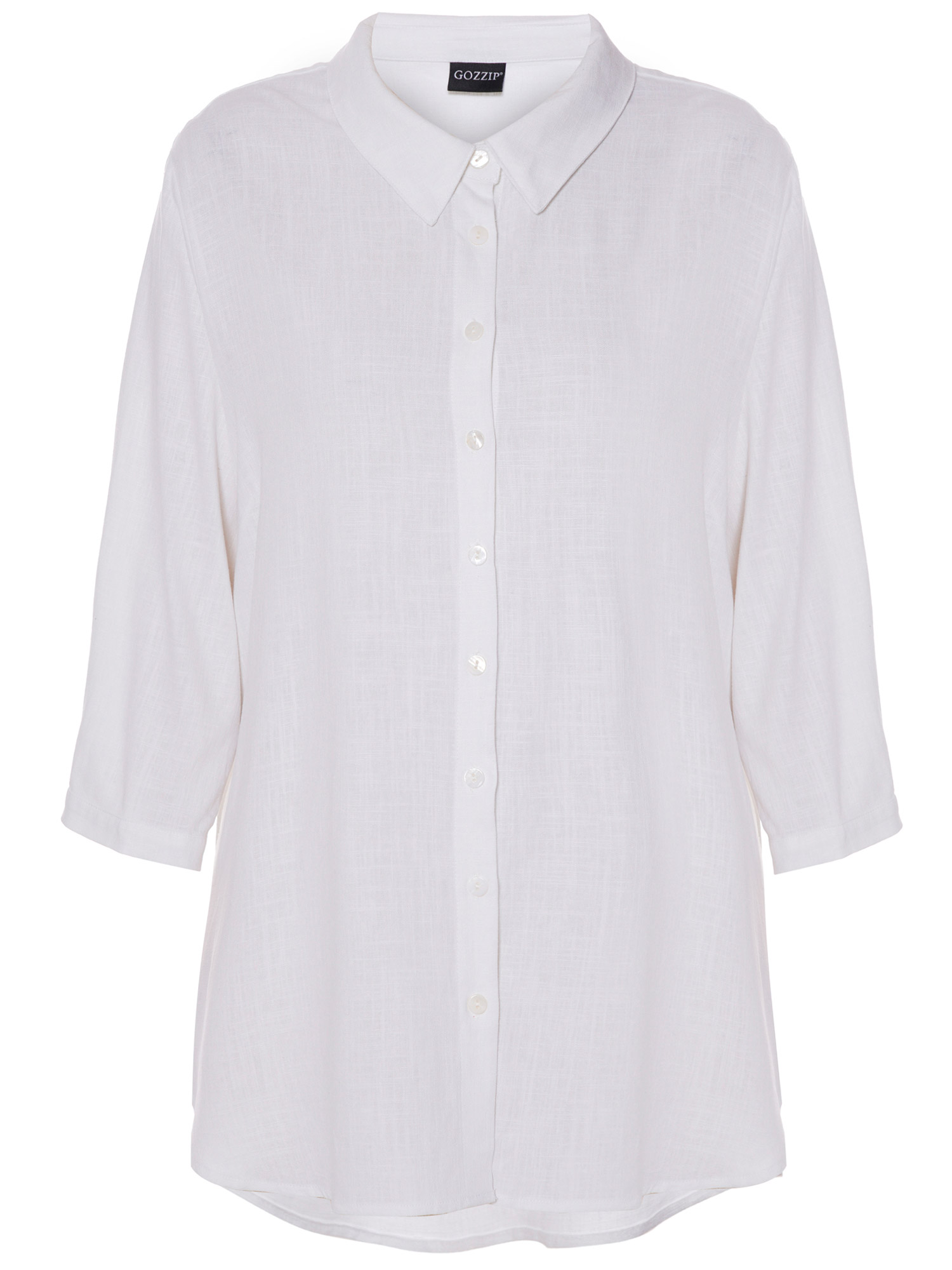 Karina - Hvid skjorte med 3/4 ærme fra Gozzip
