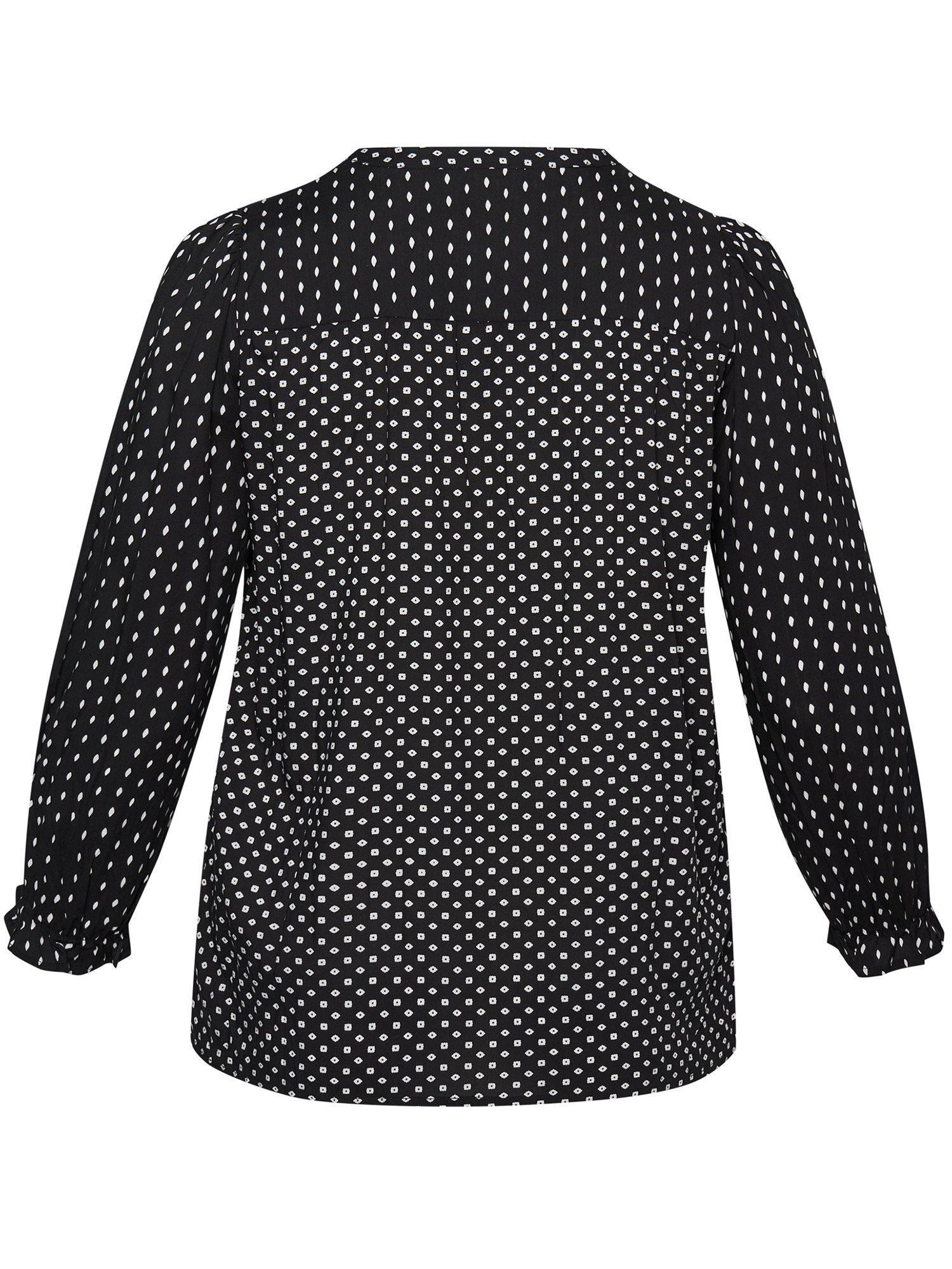 Jackson - Flot sort viskose bluse med hvid mønster fra Aprico