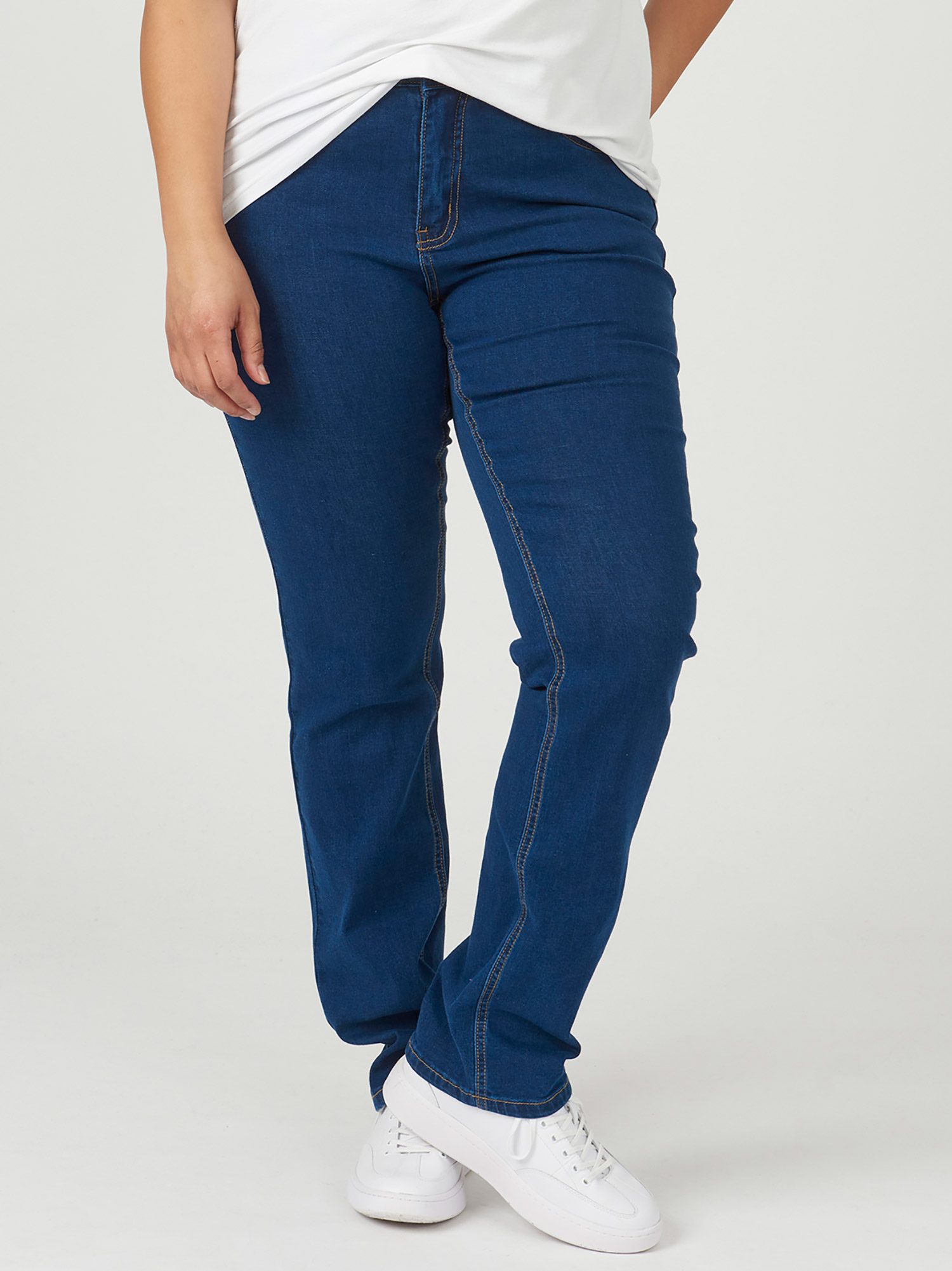 MONACO - Mørkeblå strækbar jeans med høj talje fra Adia