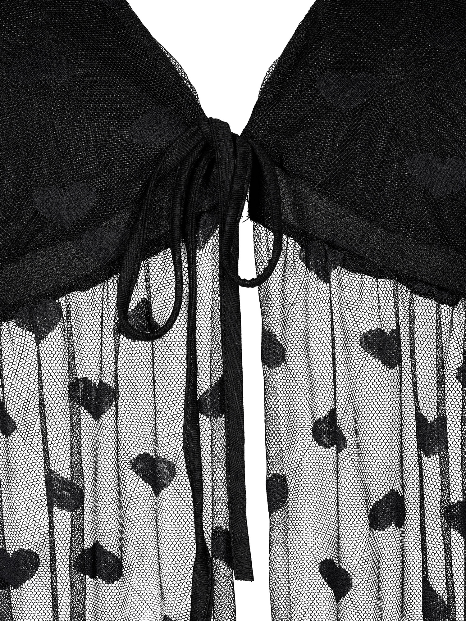Flot sort  transparent natkjole med hjerte mønster fra Zizzi