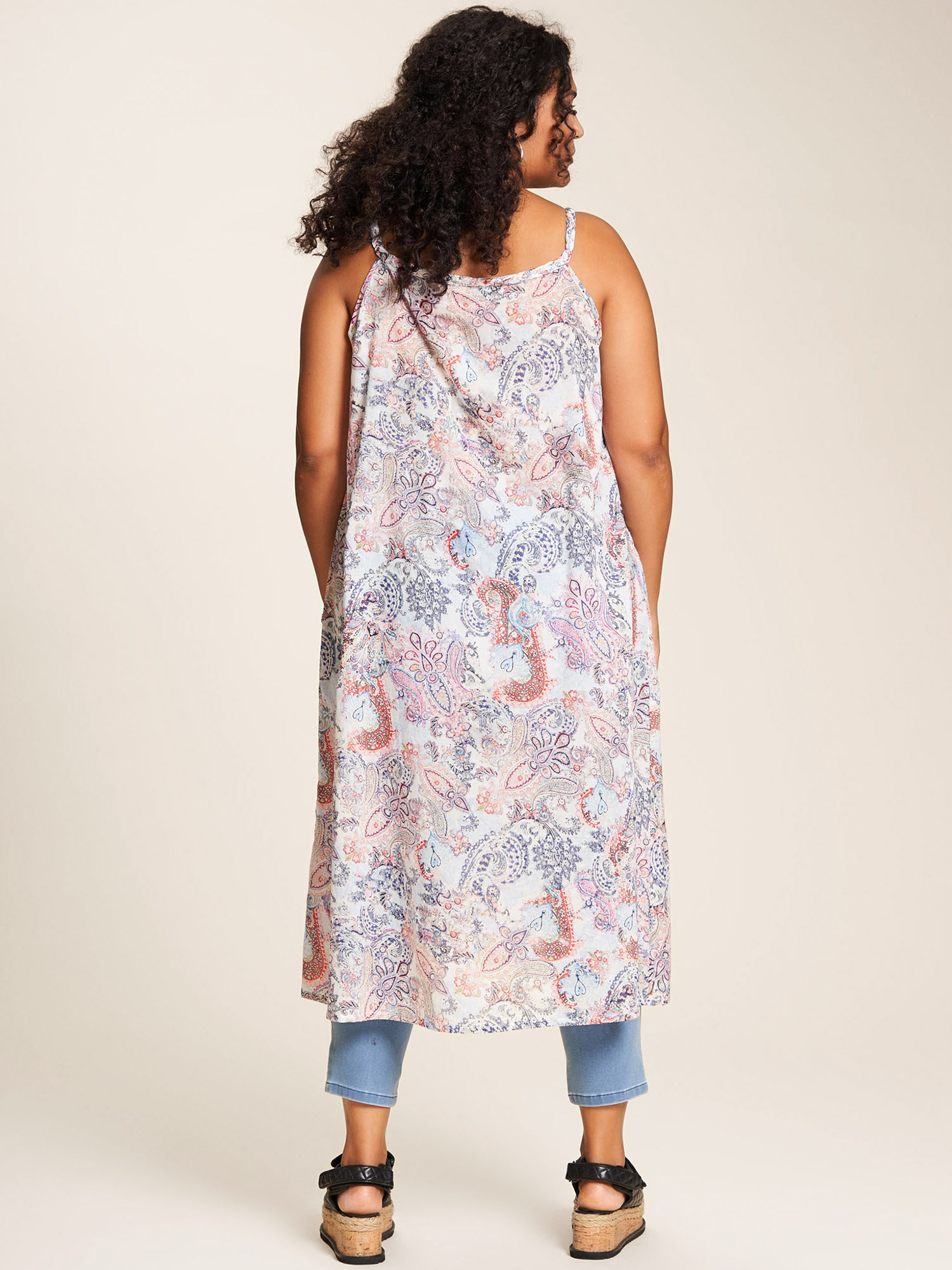 Gabrielle - Sød bomulds strop kjole med flot print fra Studio