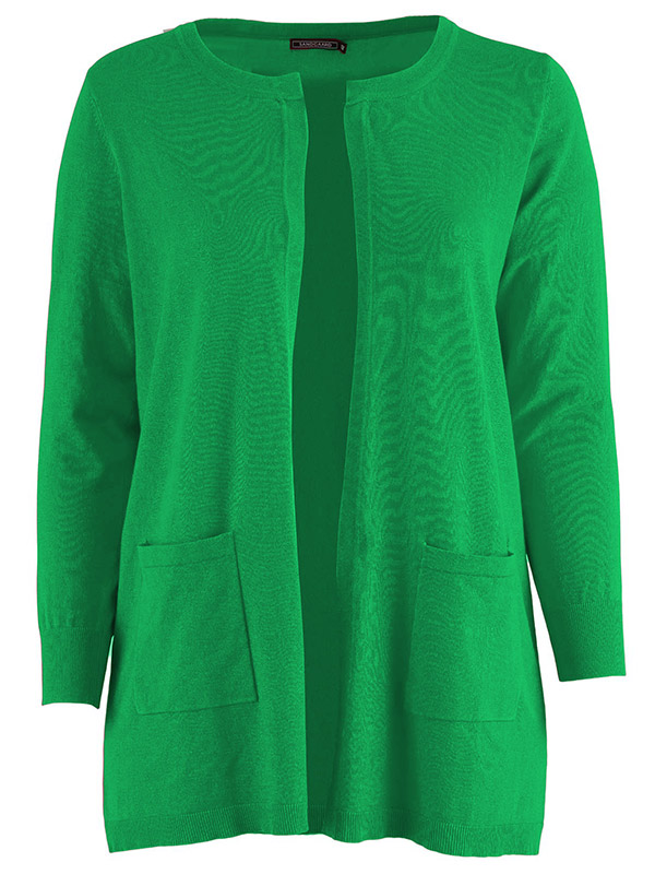 HELSINKI - Grøn åbenstående cardigan med lommer  fra Sandgaard