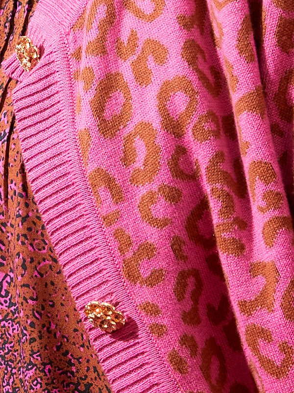 AIFA - Pink cardigan med leopardmønster fra Adia