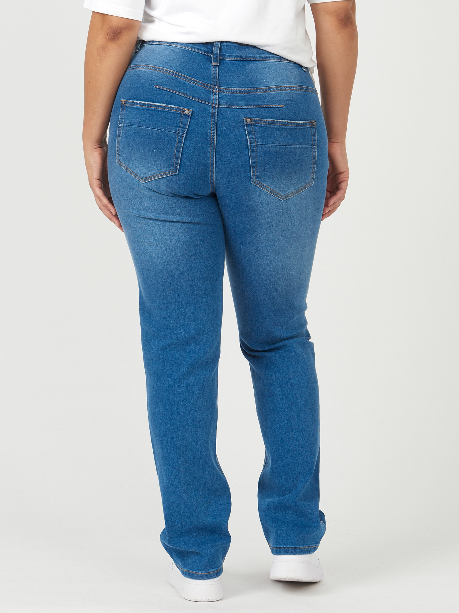MONACO - Lyse strækbar jeans med høj talje fra Adia