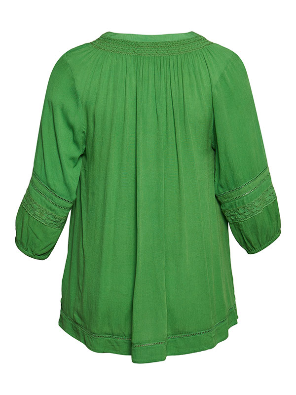 BETSY - Grøn viskose bluse med broderi fra Adia