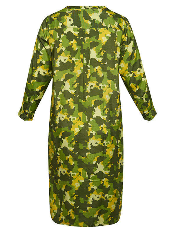 BORGHILD - Lang grøn skjorte kjole fra Adia