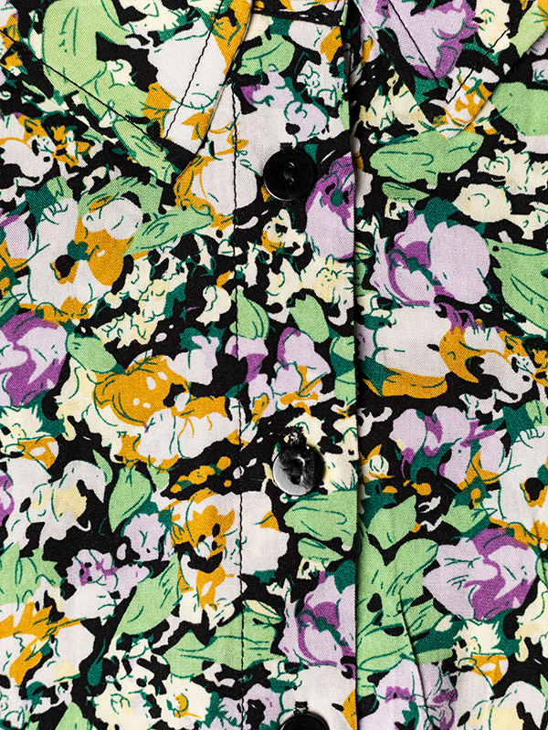 KARINA - Sort viskose skjorte med blomster print fra Gozzip