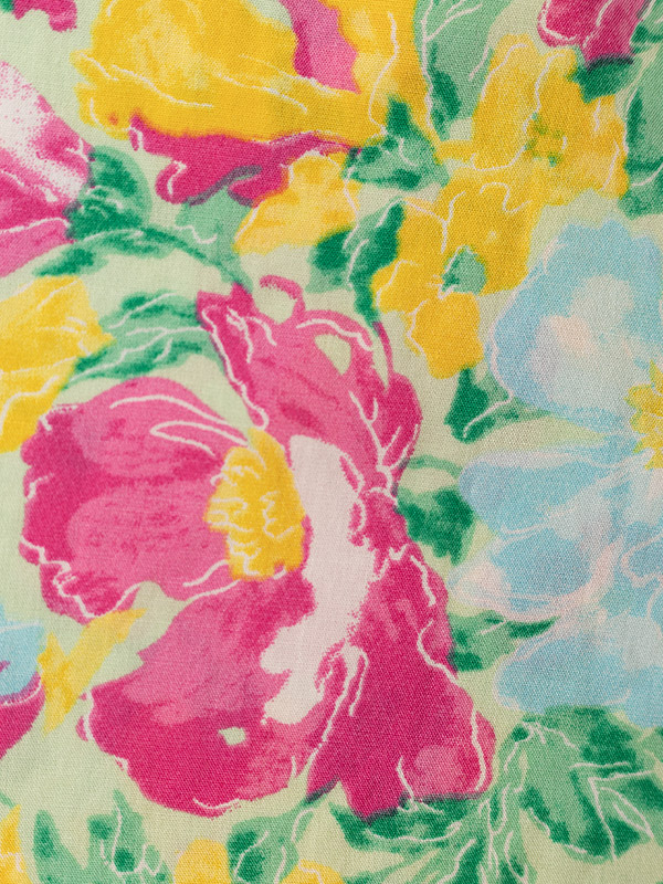 BETH - Turkis bluse med blomsterprint fra Gozzip