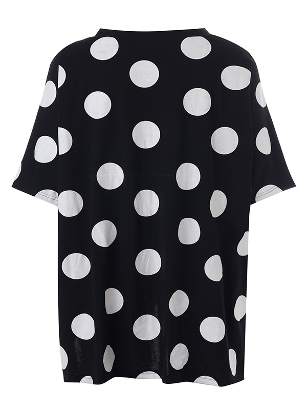 STELLA - Sort over size bluse med hvide bomber fra Gozzip Black