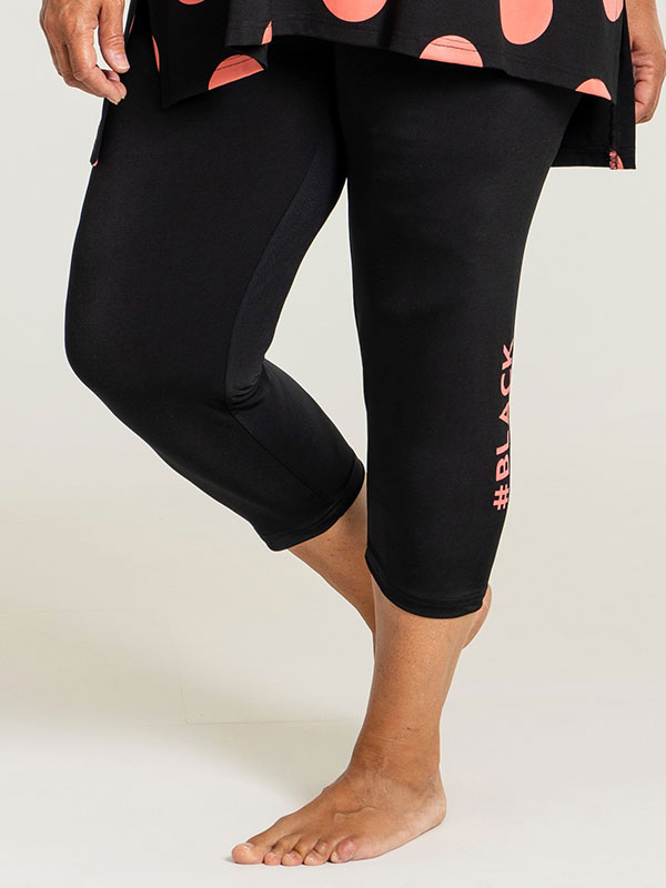 MONICA - Sorte 3/4 leggings med print fra Gozzip Black