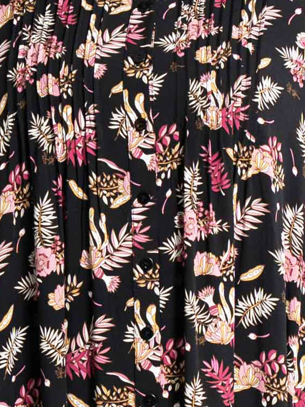 JOHANNE - Skjorte tunika med lilla blomster fra Gozzip