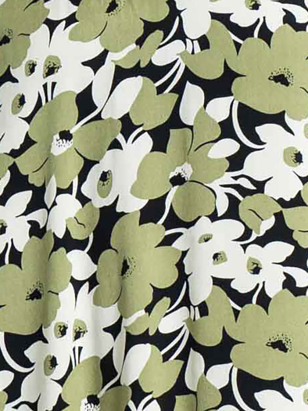 SVANHILDR - Grøn viskose bluse med blomsterprint fra Gozzip
