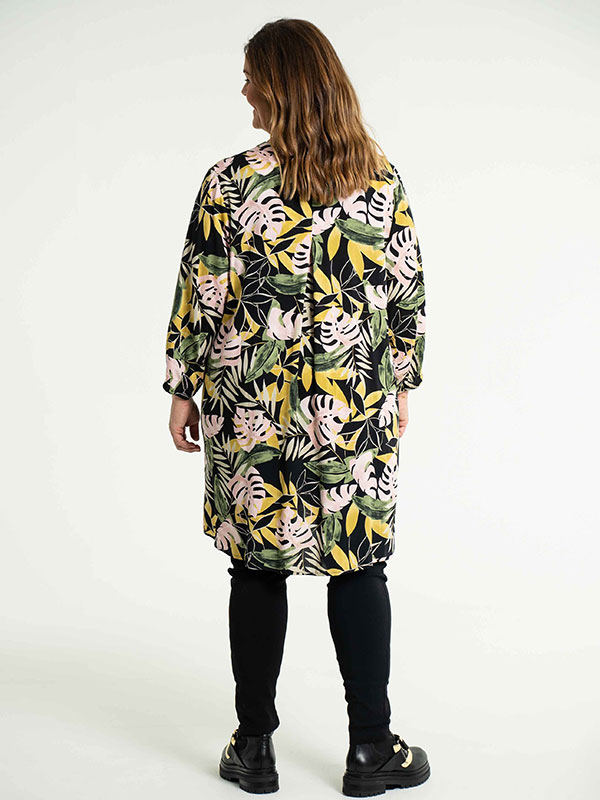 ADINA - Sort tunika med blad print fra Gozzip