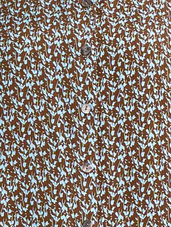 KARINA - Brun skjorte med turkis print fra Gozzip
