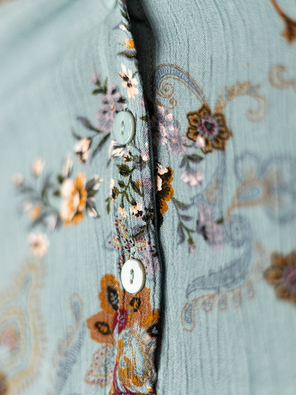 ELLY - Dueblå tunika med blomster print fra Gozzip