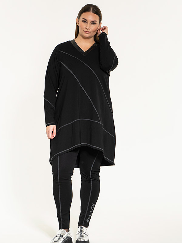 CEBINA - Sort tunika i kraftig jersey fra Gozzip Black