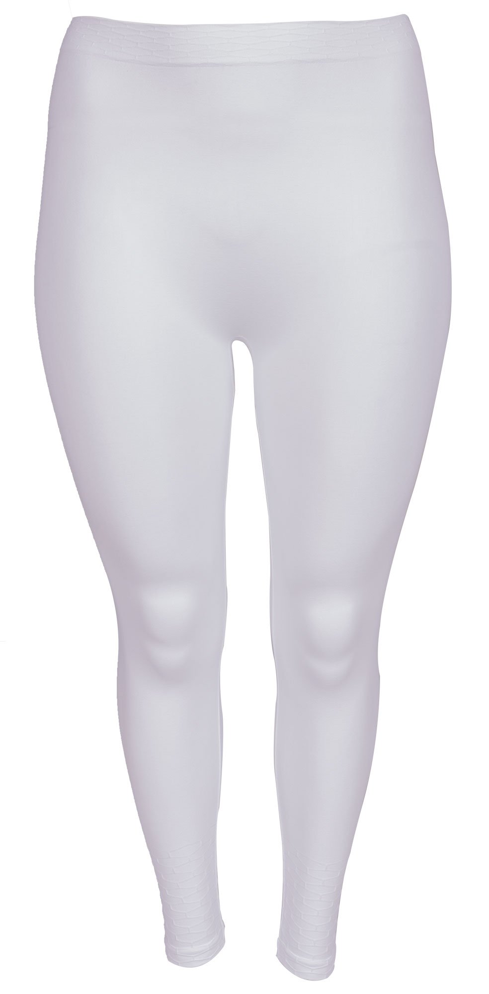 Hvide leggings med flot mønster ved ben og talje fra Gozzip
