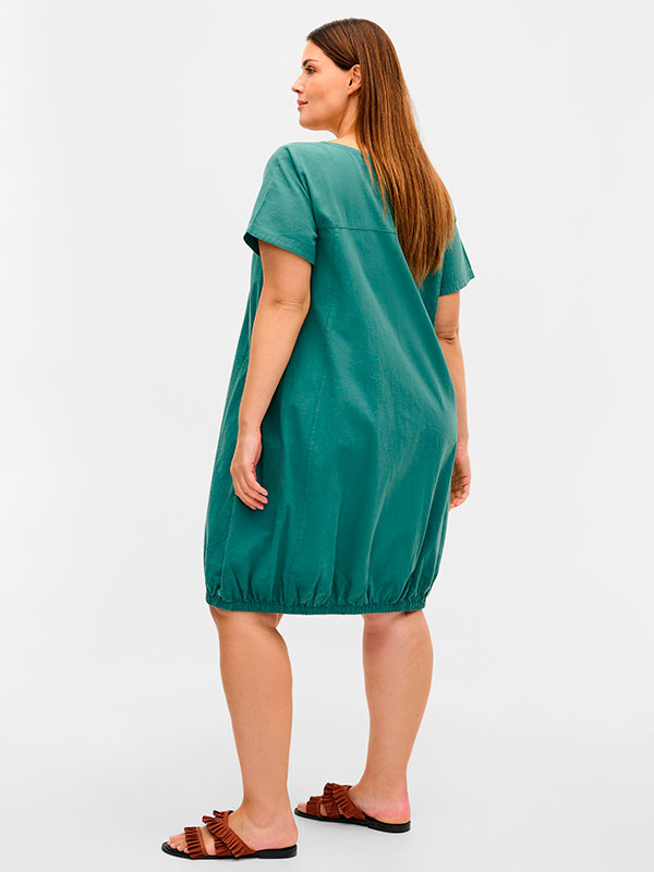Grøn kjole i 100% Bomuld fra Zizzi