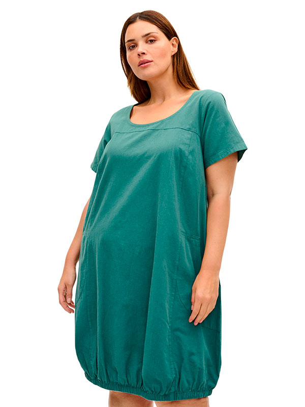 Grøn kjole i 100% Bomuld fra Zizzi