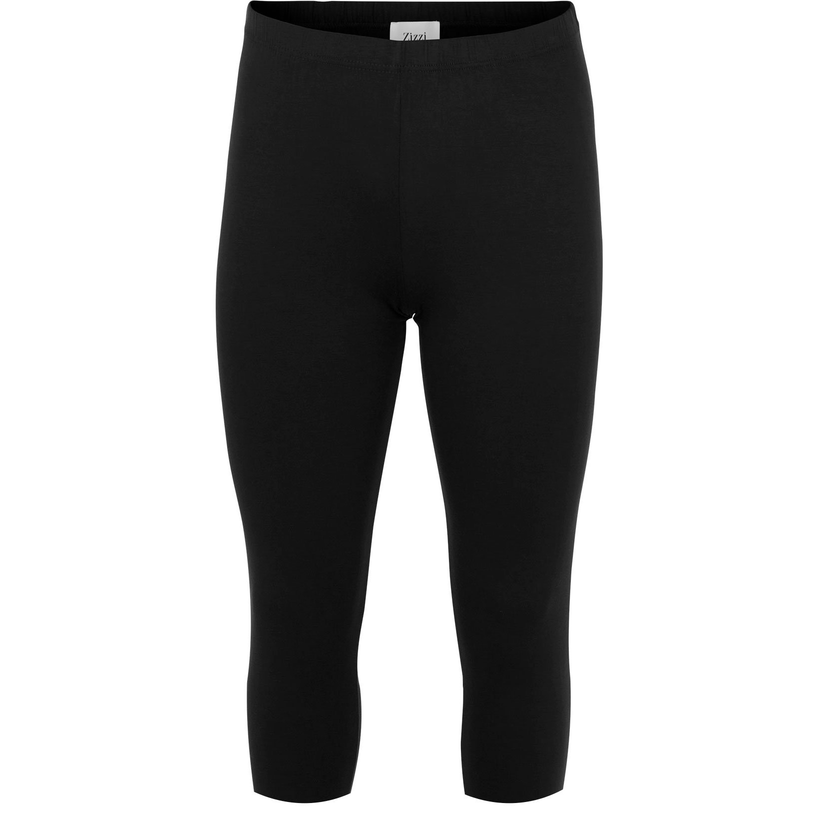 Sorte basis 3/4 viskose leggings fra Zizzi