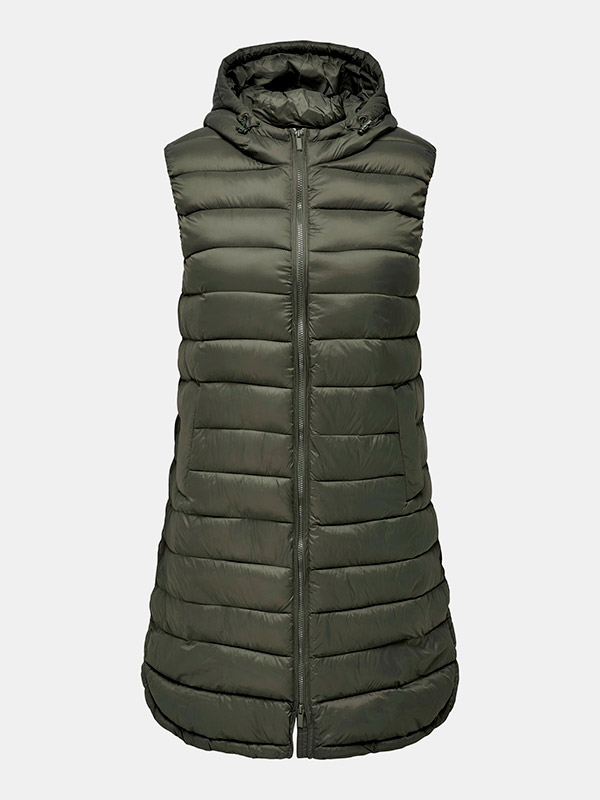 MELODY - Lang grøn vatteret vest  fra Only Carmakoma