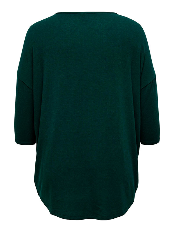 LAMOUR - Grøn bluse med 3/4 ærmer fra Only Carmakoma