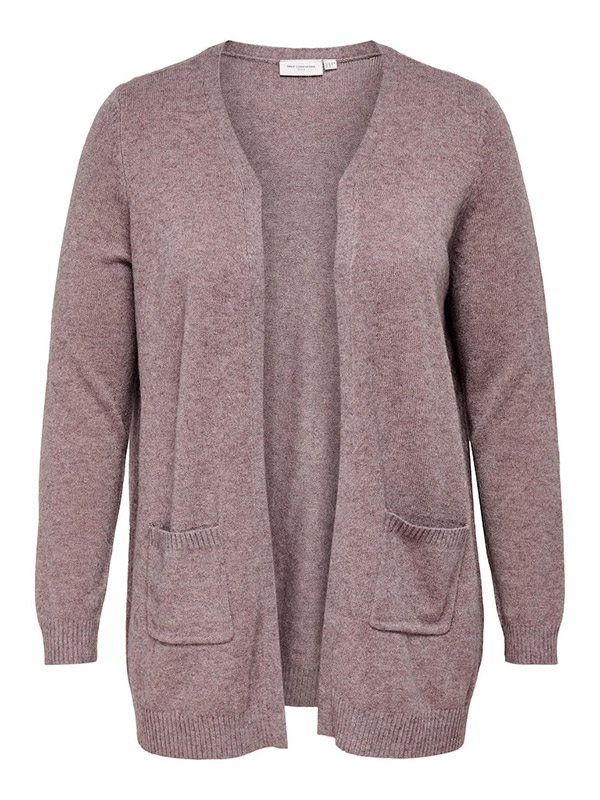 ESLY - Rosa meleret cardigan i blød strik fra Only Carmakoma