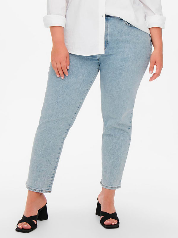 MILY - Lyseblå jeans i strækbar bomulds denim fra Only Carmakoma