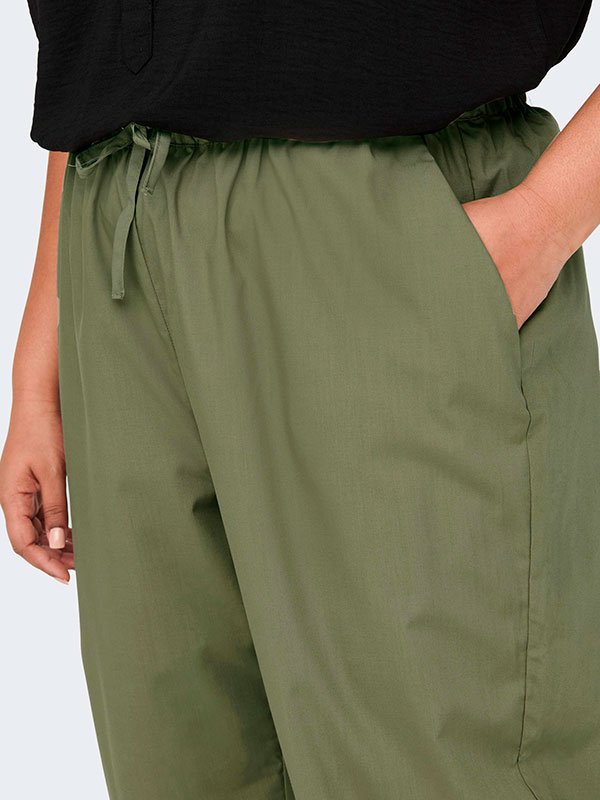 TIM - Grønne bukser med elastik fra Only Carmakoma