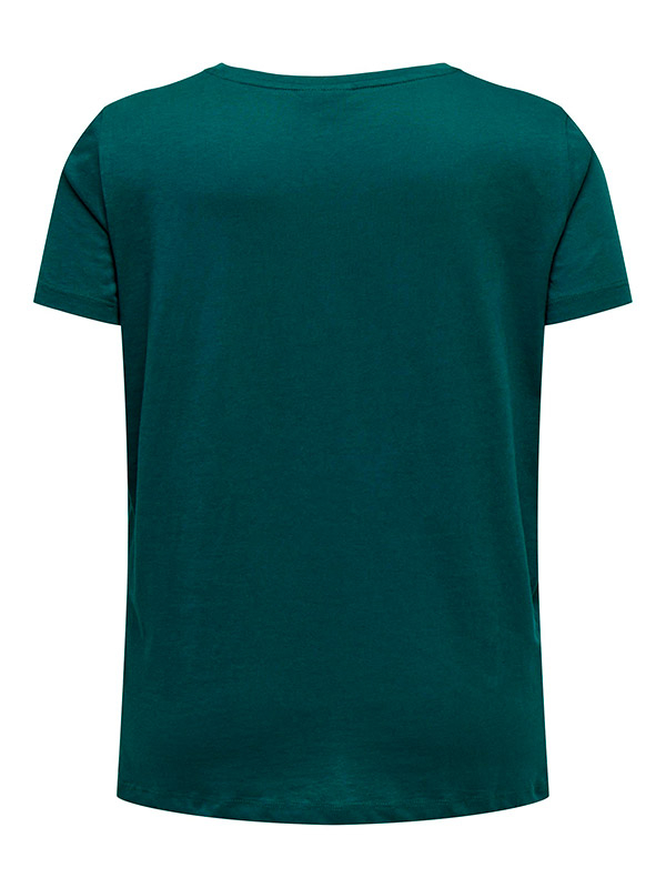 BONNIE- Mørk grøn T-shirt med V-hals fra Only Carmakoma