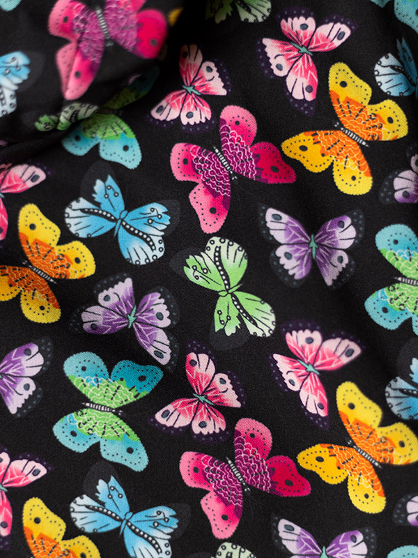 LOTTE - Sort softshell jakke med sommerfugle print fra Studio