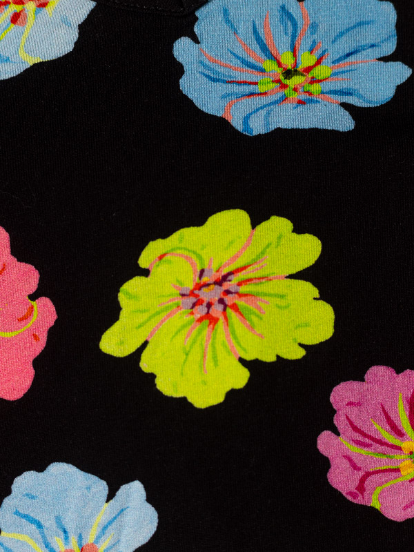 SISSI - Sort kjole i viskose jersey med blomster print fra Studio