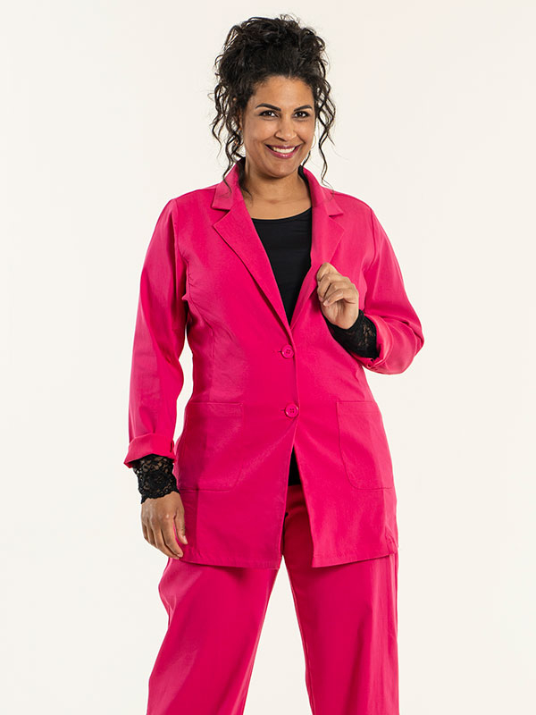 KIRSI - Pink habit jakke i strækbar viskose bengalin fra Studio
