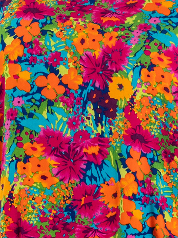 AUGUSTA - Blomstret viskose bluse med elastikkant og V-hals fra Studio