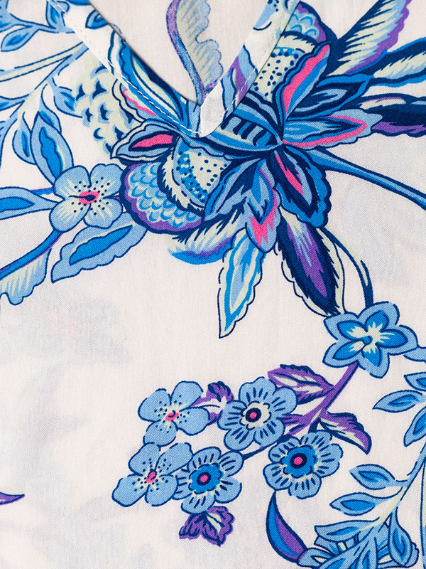 MARNA - Hvid bluse med blomsterprint fra Studio