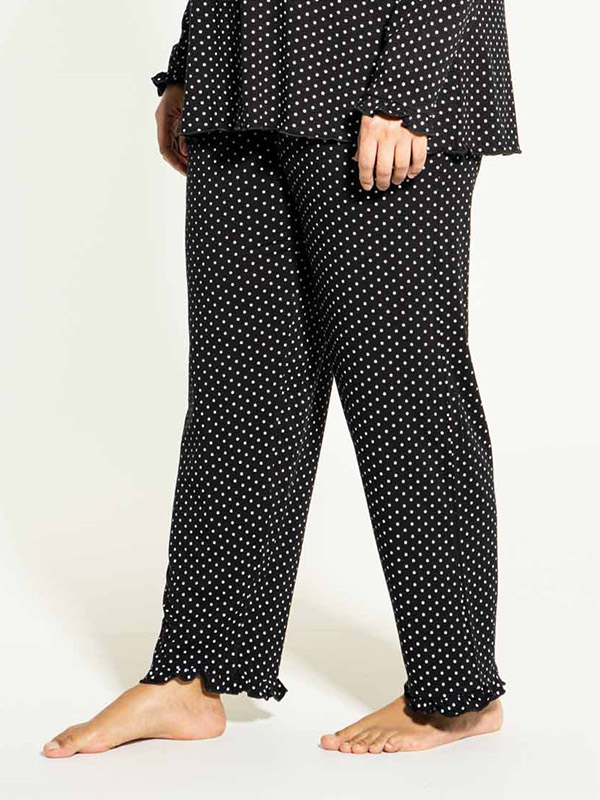 TULLE - Sorte pyjamasbukser med hvide prikker fra Studio