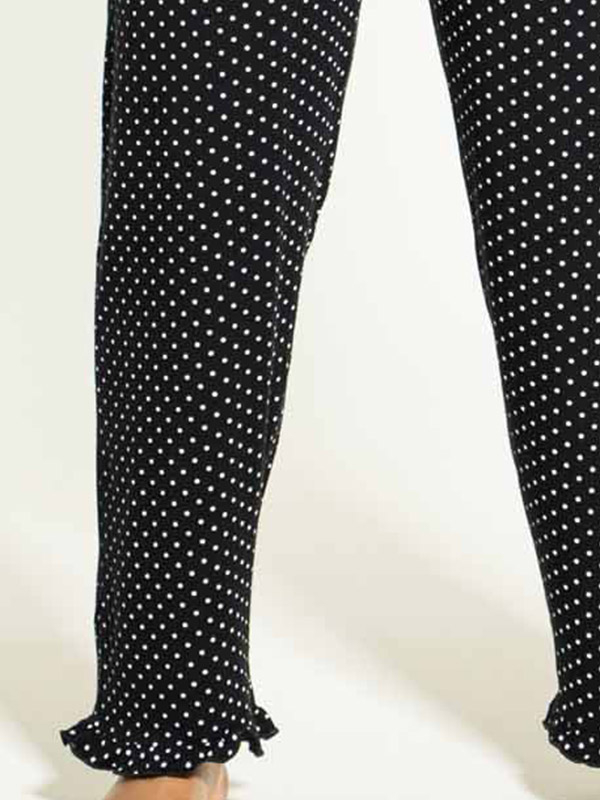 TULLE - Sorte pyjamasbukser med hvide prikker fra Studio