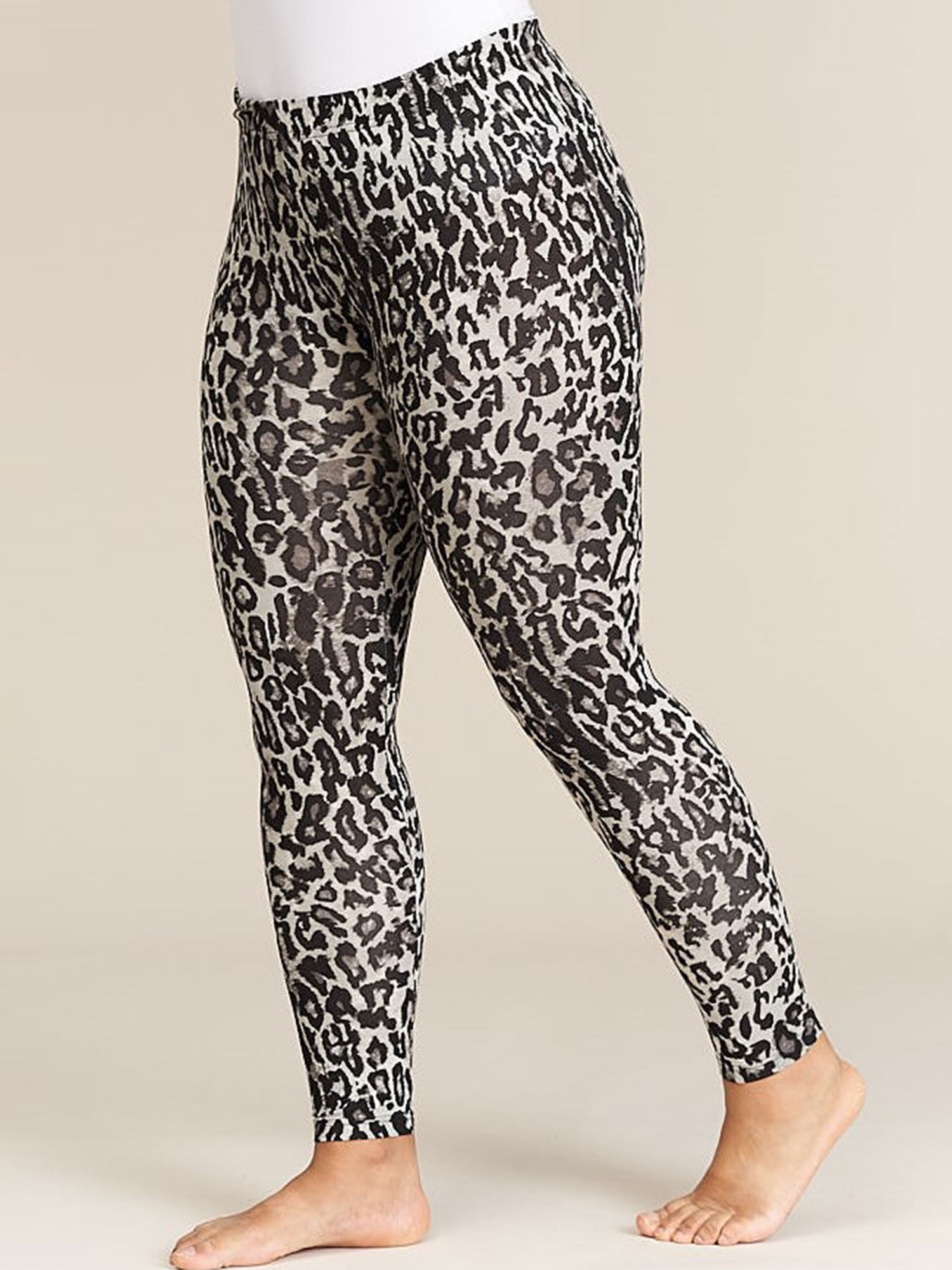 AMSTERDAM - Leggings med leopardprint i grå nuancer fra Sandgaard